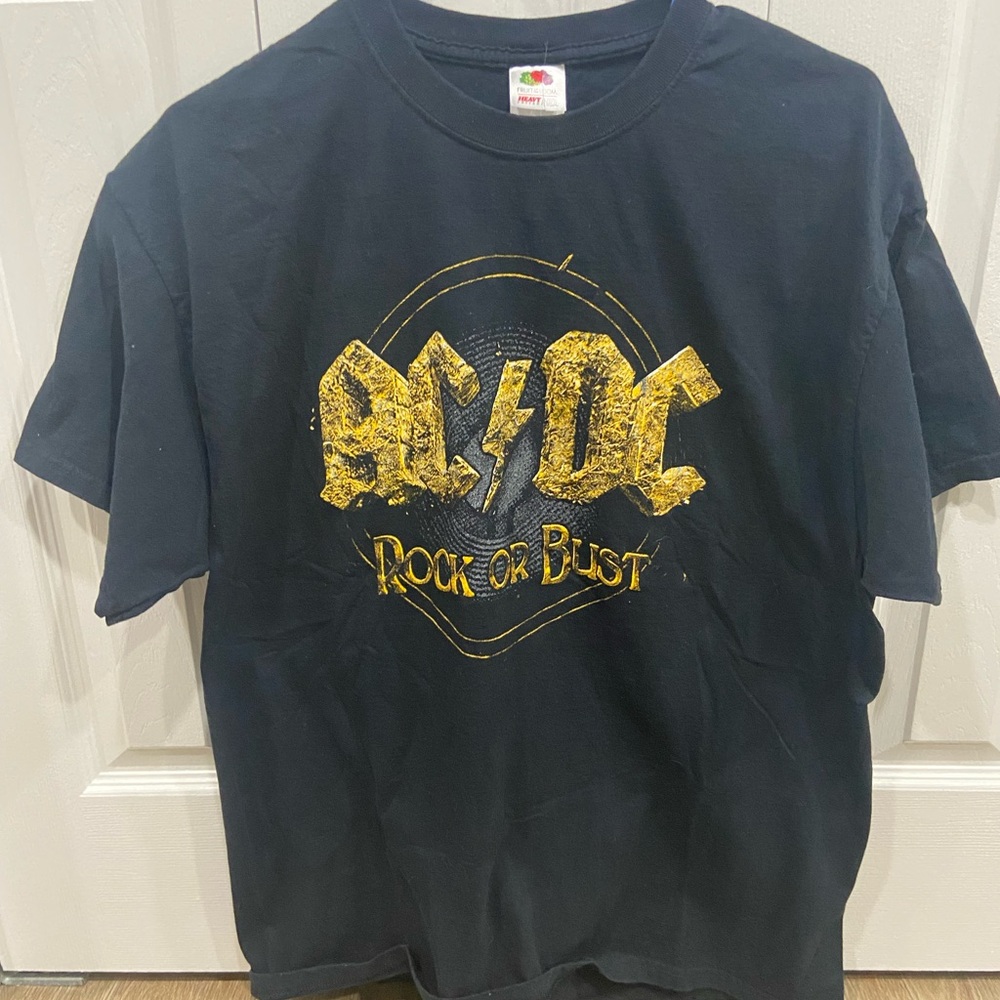 Fruit Of The Loom AC/DC T-Shirt Rock Or Bust World Tour Collection Size XL